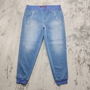 Gloria Vanderbilt Jeans Womens 14 Blue Ida Joggers Zip Pockets Pull On Stretch